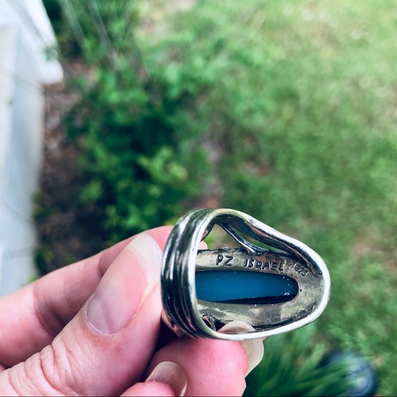 Emily 💖 925 Sterling Silver Ring Cobalt Druzy Agate - Picture 9 of 12